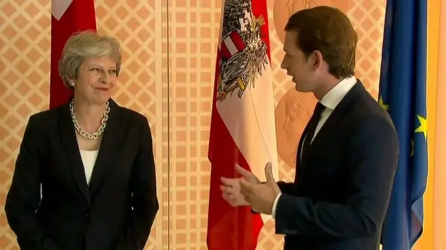 Austrian chancellor Sebastian Kurz and Theresa May