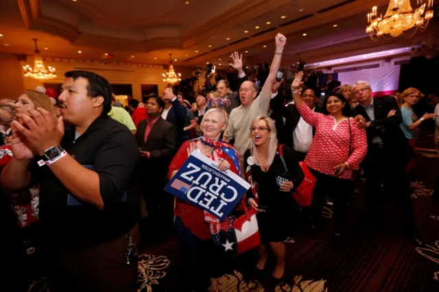 Cruz's supporters react to the news that he won