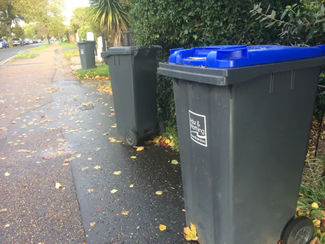 wheelie bins in Shoreham