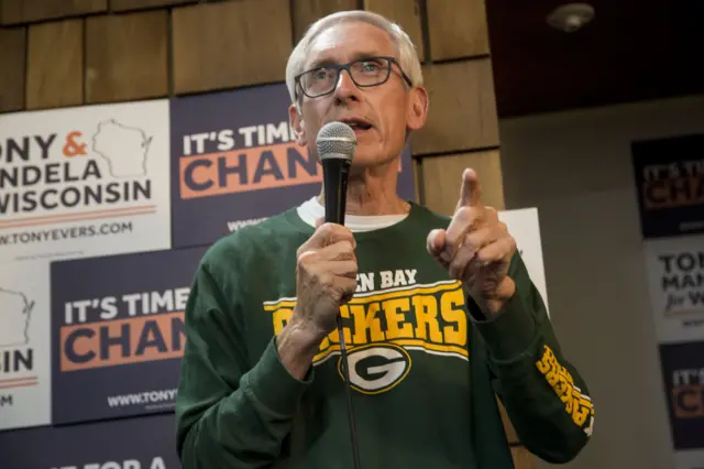 Tony Evers speaking on 4 November