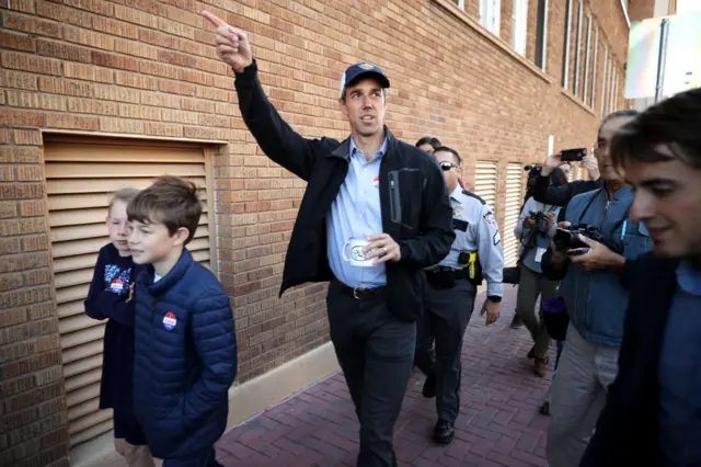 O'Rourke brought his kids to vote on Tuesday