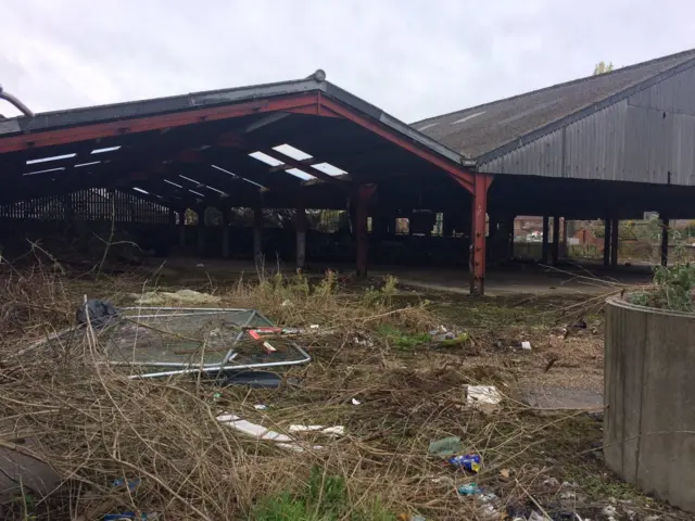 Derelict cattle market site