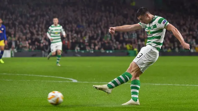 Kierney Tierney's low strike has Celtic in front