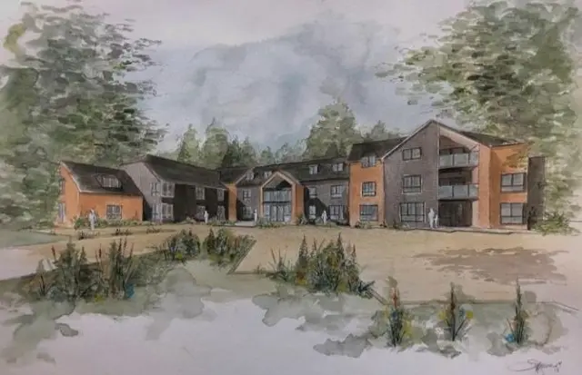 Artist impression of care home at Keens Lane development