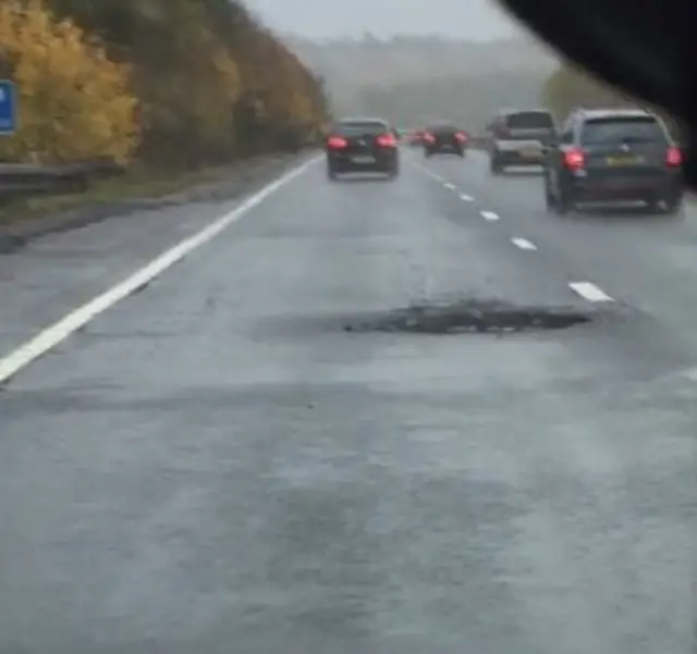 The pothole on the A21