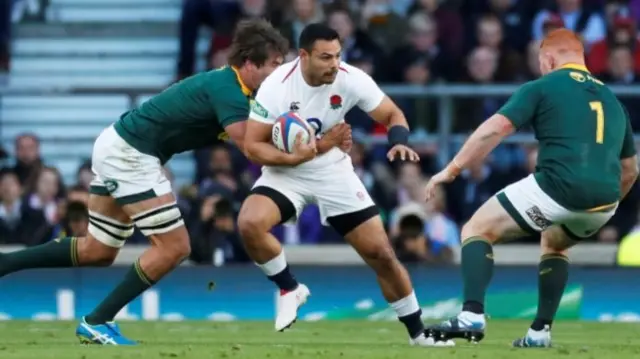 England"s Ben Te"o in action with South Africa