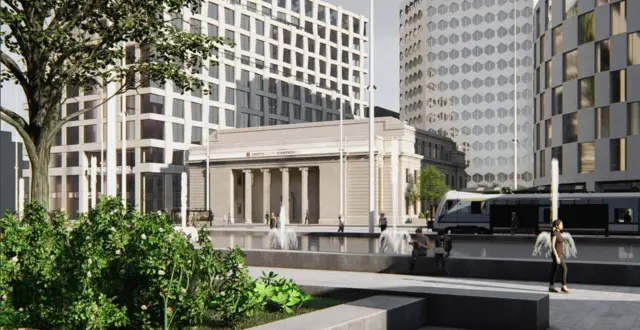 Artist impression of bank