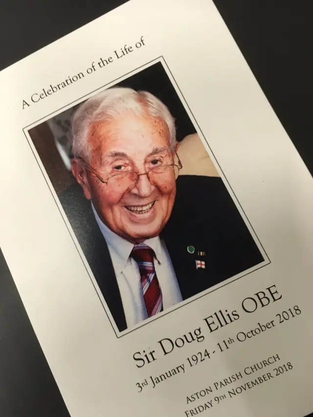 Sir Doug Ellis funeral celebration