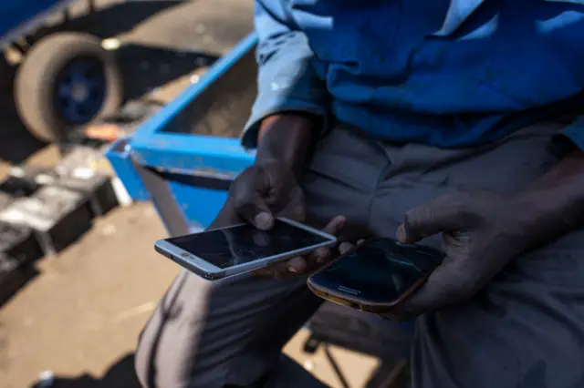 A man using a phone