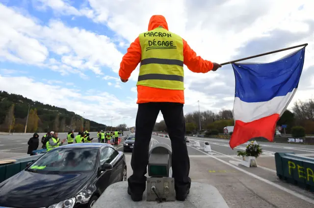 Yellow vest protest in France