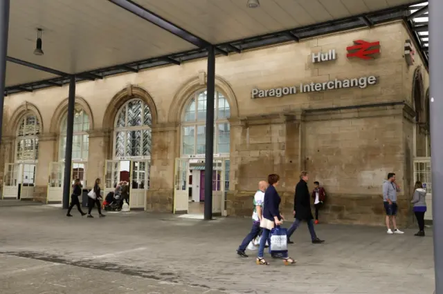 The railway station in Hull city centre