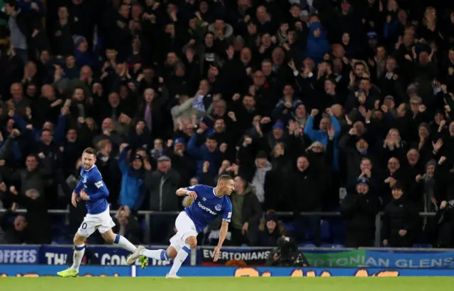 Everton fans celebrate