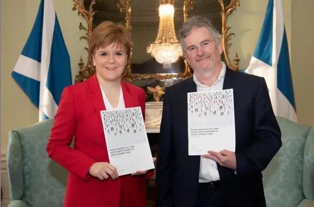 Nicola Sturgeon and Group chairman Professor Alan Miller