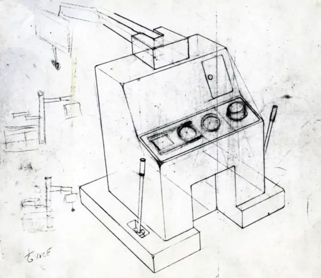 Sketch of ultrasound machine