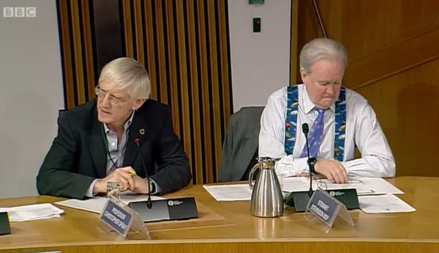 Professor Christopher Spray and SNP MSP Stewart Stevenson