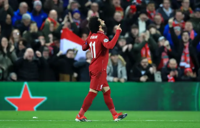 Mo Salah celebrates