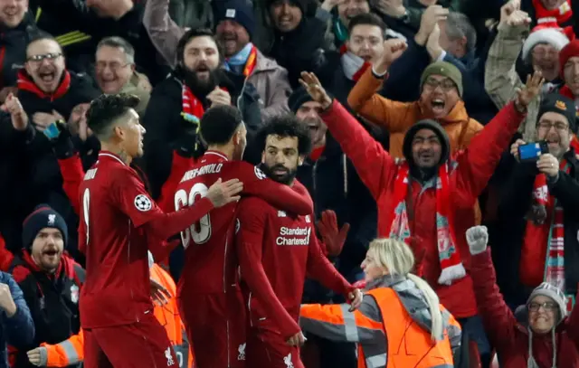 Mo Salah celebrates