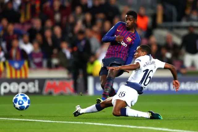 Ousmane Dembele scores