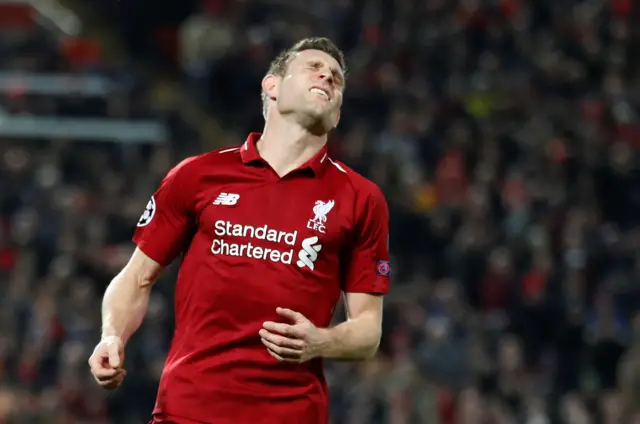 James Milner reacts