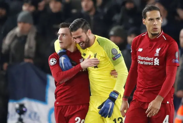 Liverpool players celebrate