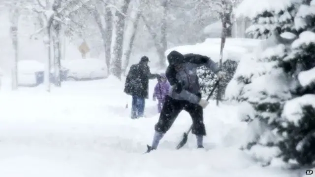 Shoveling snow