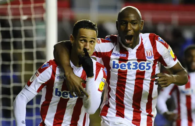 Stoke City players celebrate