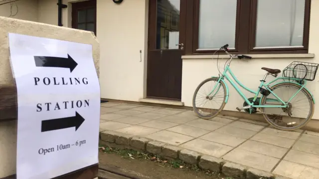 Bike outside polling station