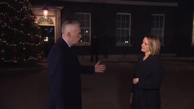 Huw Edwards and Laura Kuenssberg in Downing Street