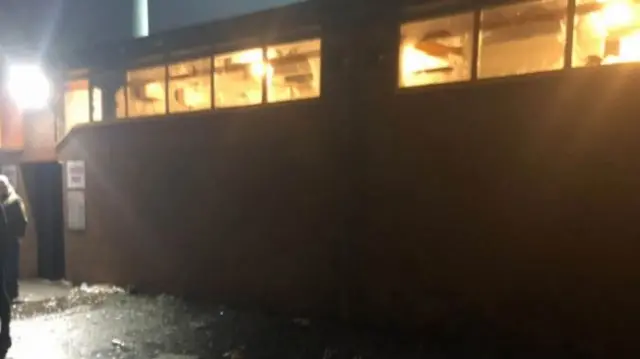 Broken windows at Vale Park