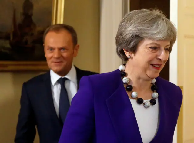 Doanld Tusk and Theresa May