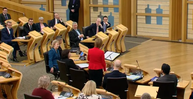 Nicola Sturgeon and Jackson Carlaw at First Minister's Questions