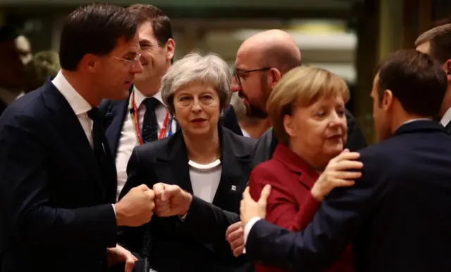 Theresa May with EU leaders