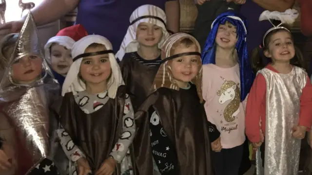 Children dressed up for a nativity