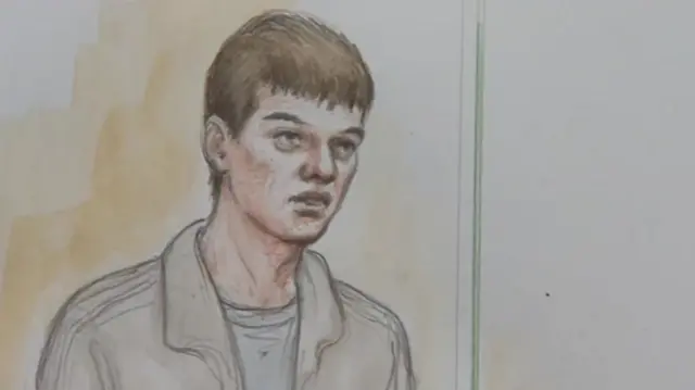 Court sketch of Ryan Steadman