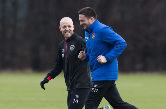 Steven Naismith in training with Hearts