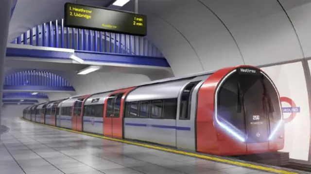 One of the new Tube trains