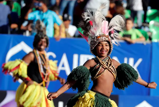 Performers dancing