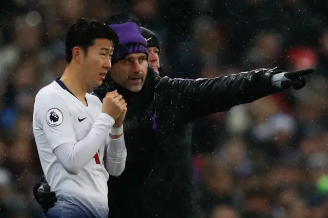 Son Heung-min and Mauricio Pochettino