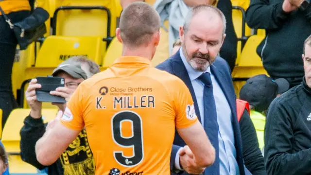 Kenny Miller and Kilmarnock manager Steve Clarke