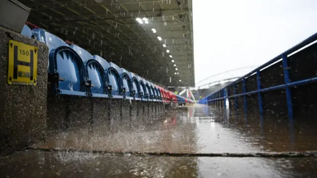 Rain at the John Smith's Stadium