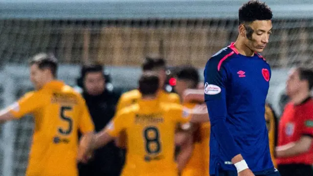 Hearts' Sean Clare is left distraught against Livingston