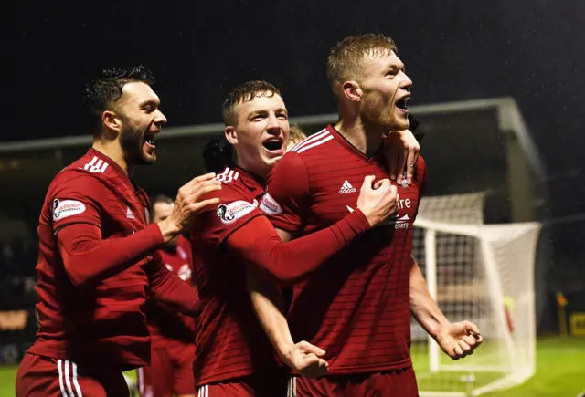 Sam Cosgrove (right) now has four goals for Aberdeen this season