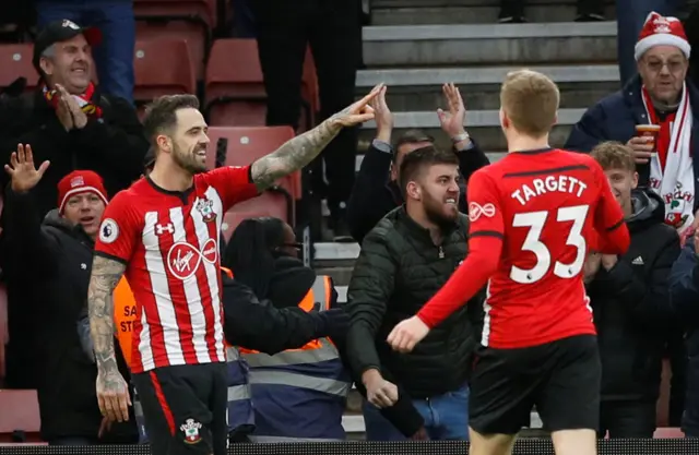 Danny Ings celebrates Southampton's second