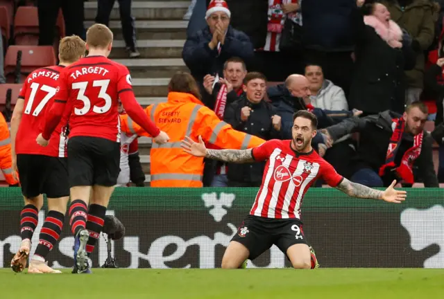 Danny Ings celebrates with his team