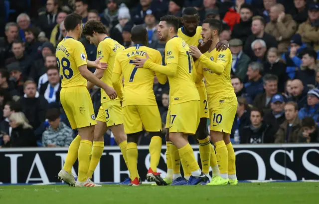 Chelsea celebrate their second goal