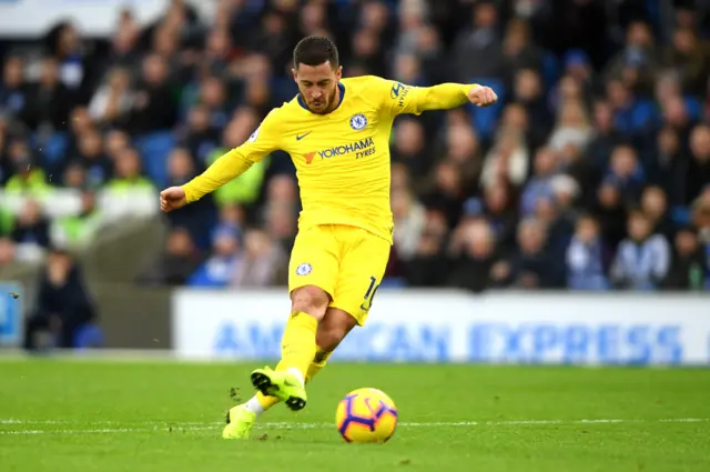 Eden Hazard shoots and scores for Chelsea