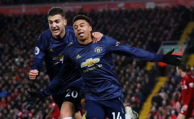 Jesse Lingard celebrates