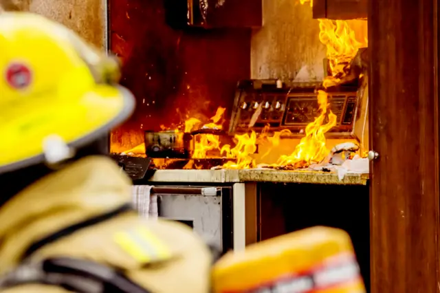 House fire caused by cooking food in an oven