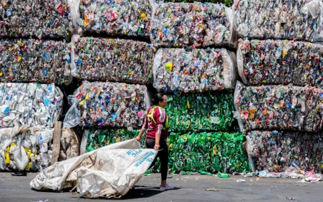 A plastic recycling plant