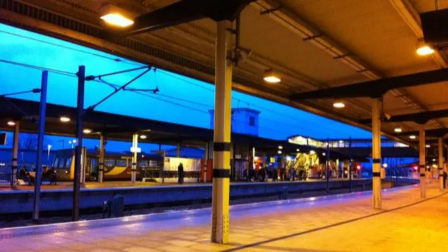 York railway station at night